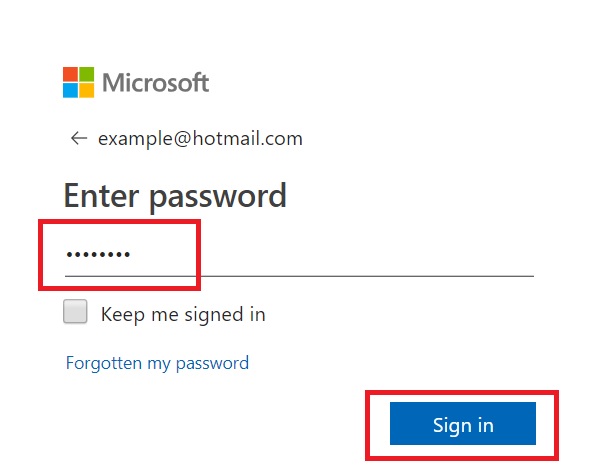 Login in to hotmail account