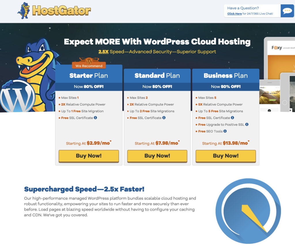 HostGator Cloud Best Cloud Hosting